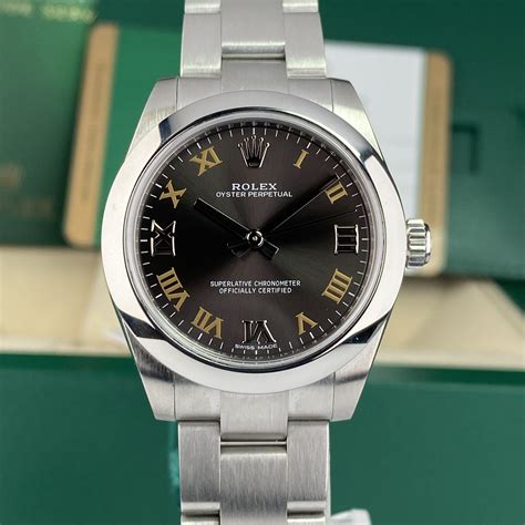 rolex oyster perpetual 177200 dark grey ch|rolex oyster perpetual price list.